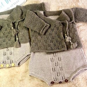 Cotton Romper and Baby Alpaca Wrap